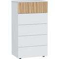 Commode finition bois gris clair fonctionnel