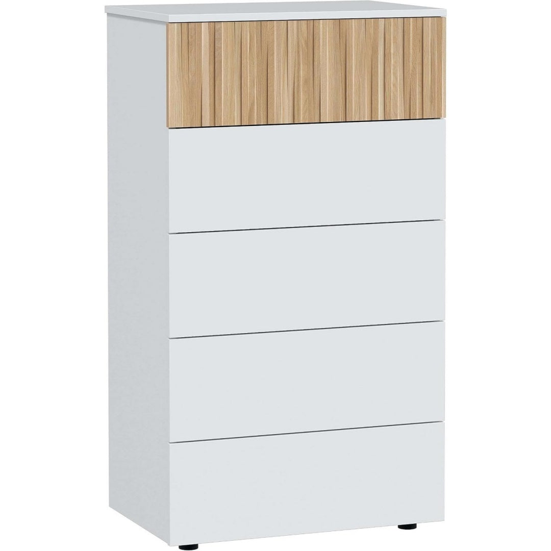 Commode finition bois gris clair fonctionnel