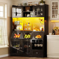 Concu pour cuisine, meuble de rangement marron en verre
