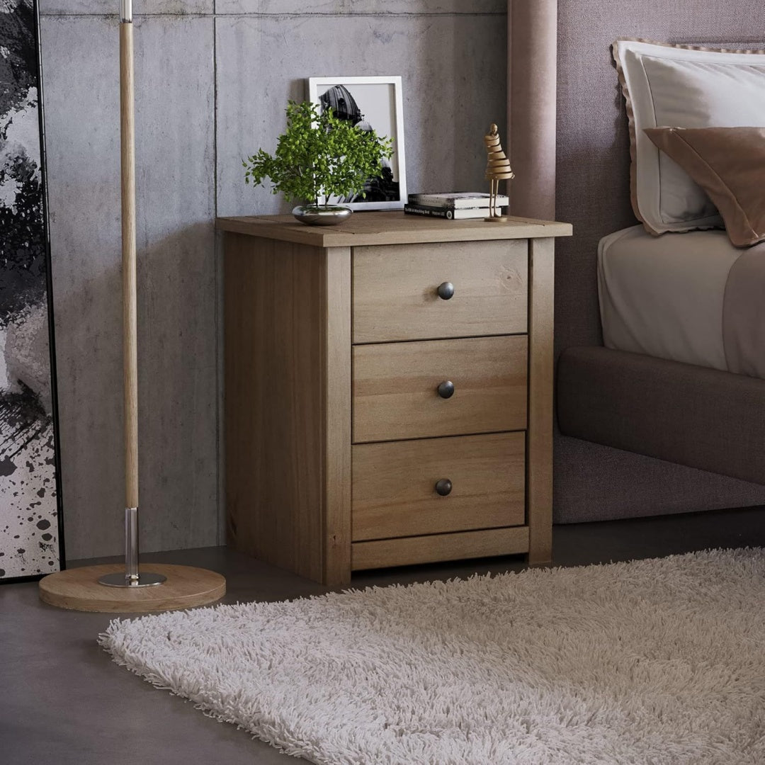 Commode gris fonce 3 tiroirs rustique