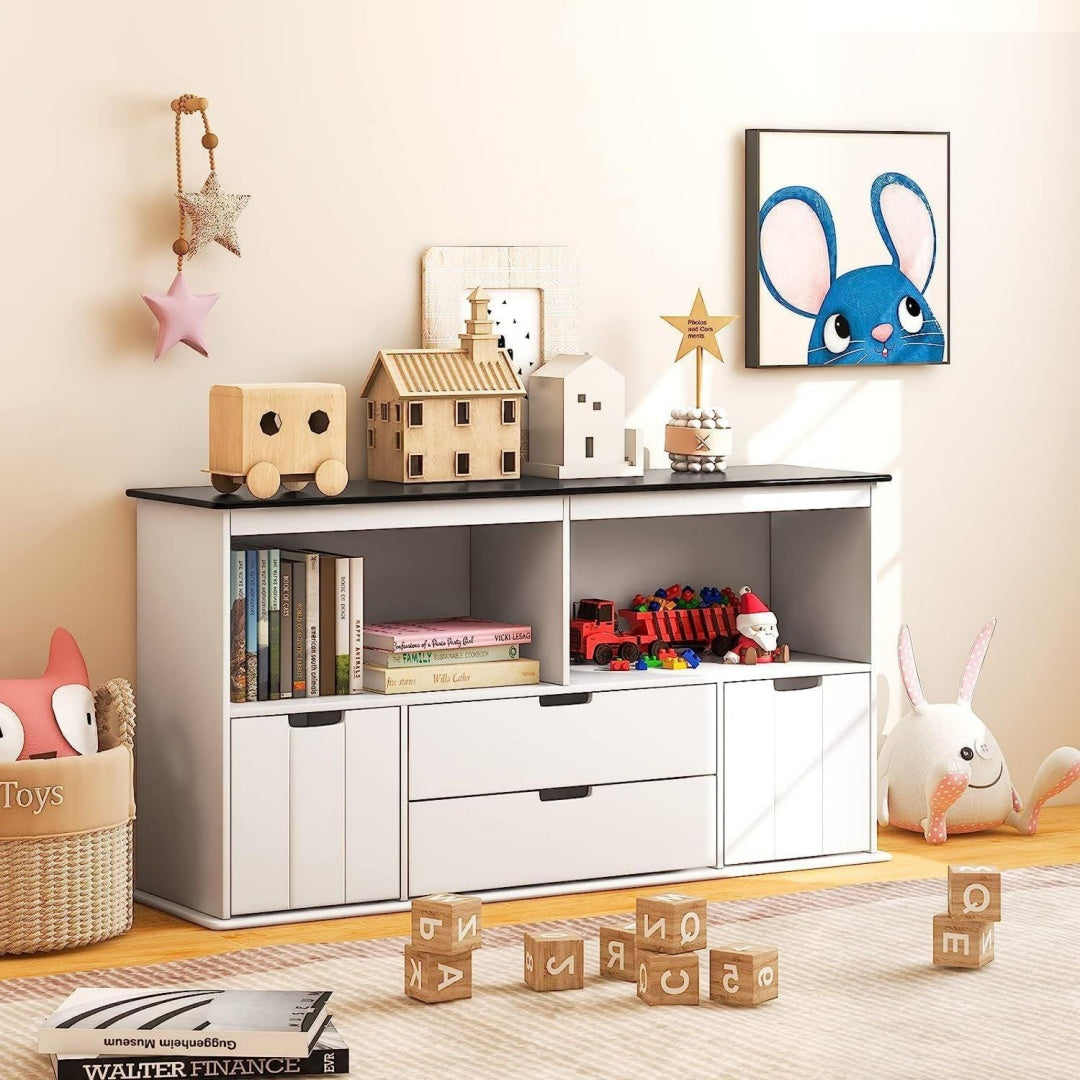 etagere gris clair muni de 4 tiroirs 121 x 33 x 62 cm