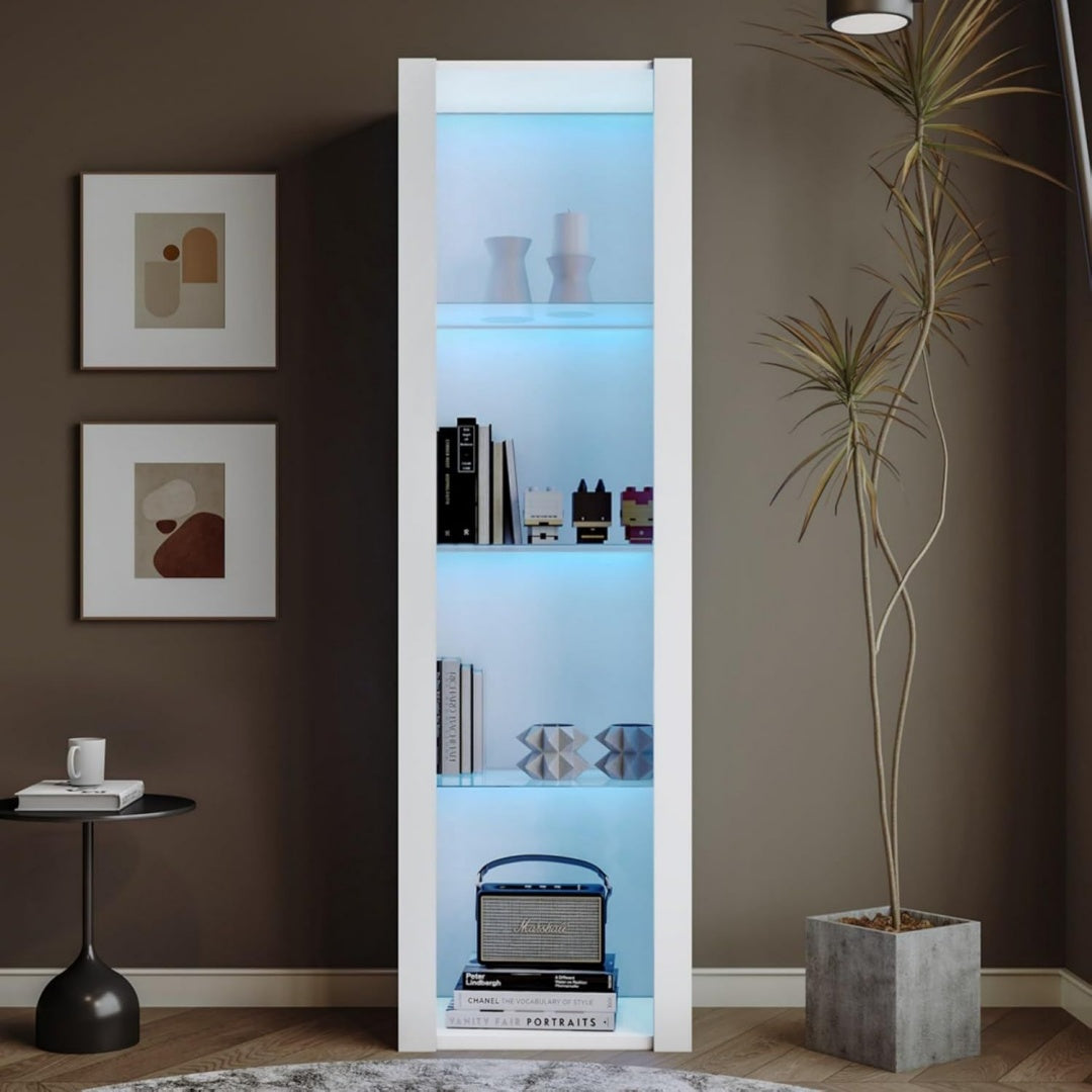 Vitrine en verre bordeaux 55 x 38 x 166 cm