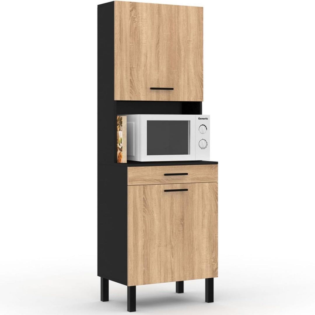 Buffet mobilier marron en bois contemporain