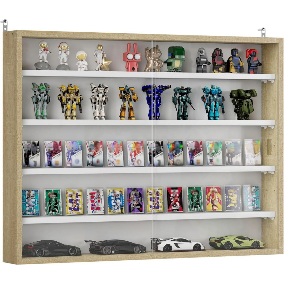elegante vitrine gris 2 portes et 4 etageres