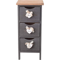 Commode gris fonce 3 tiroirs scandinave