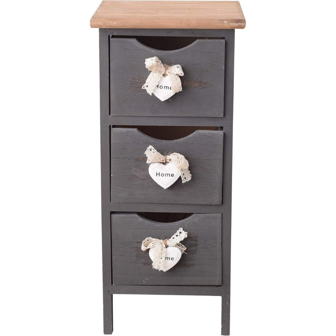 Commode gris fonce 3 tiroirs scandinave