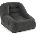 Spacieux fauteuil poire gris fonce