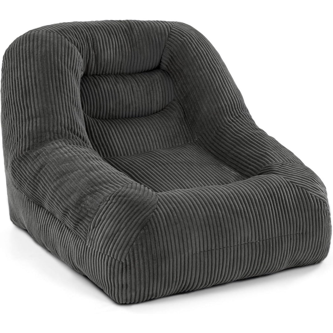 Spacieux fauteuil poire gris fonce