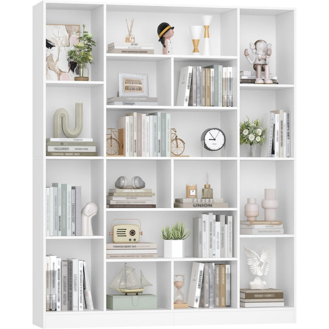 Bibliotheque gris clair ideal pour salon 150 x 24.3 x 190.4 cm