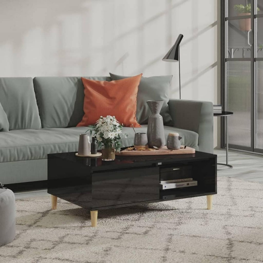 Table basse gris moderne bois d'ingenierie 90 x 60 x 35 cm