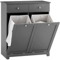 Buffet gris fonce en MDF, design scandinave, rangement optimise