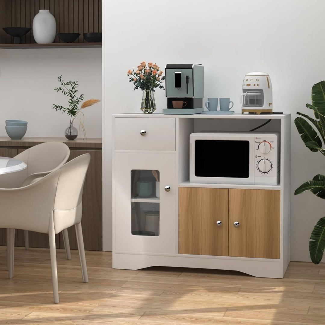 Buffet gris depouille 83 x 40 x 80 cm 3 portes et 1 tiroir