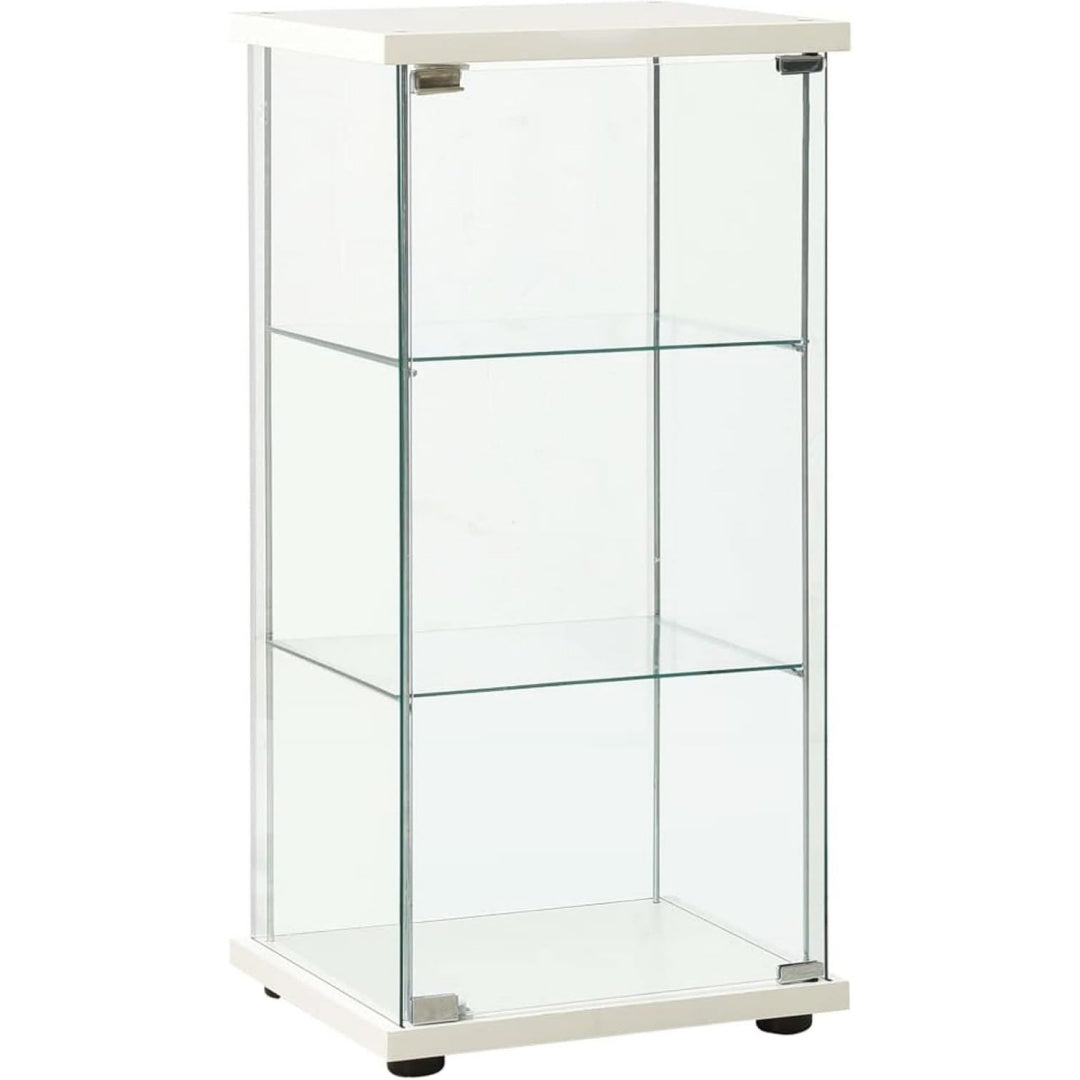 Buffet gris clair compact verre trempe 42.5 x 36.5 x 86 cm