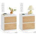 Chevet gris clair USB minimaliste