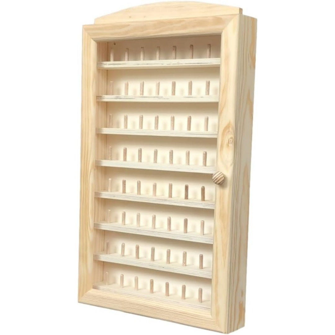 Vitrine dexposition de rangement beige en bois 30 x 6.5 x 54 cm