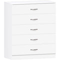 Commode en noyer et metal avec 5 tiroirs
