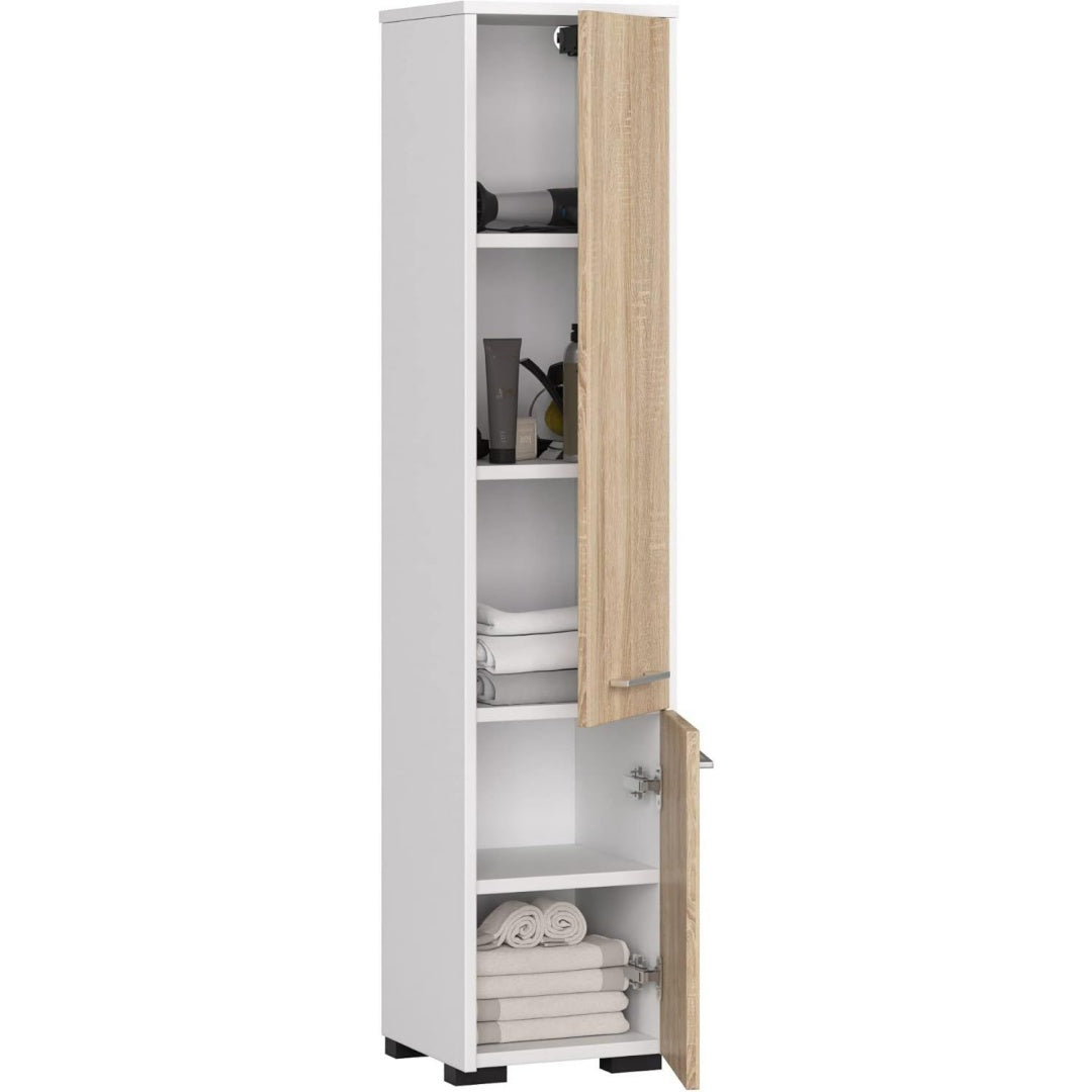 Meuble mobilier gris clair decor chene