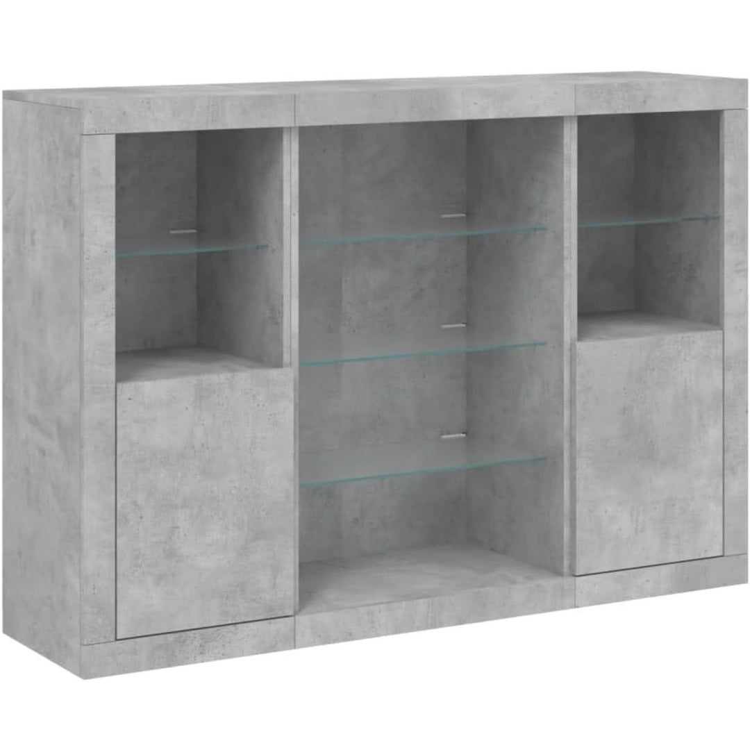 Vaisselier gris allure contemporaine avec prises USB