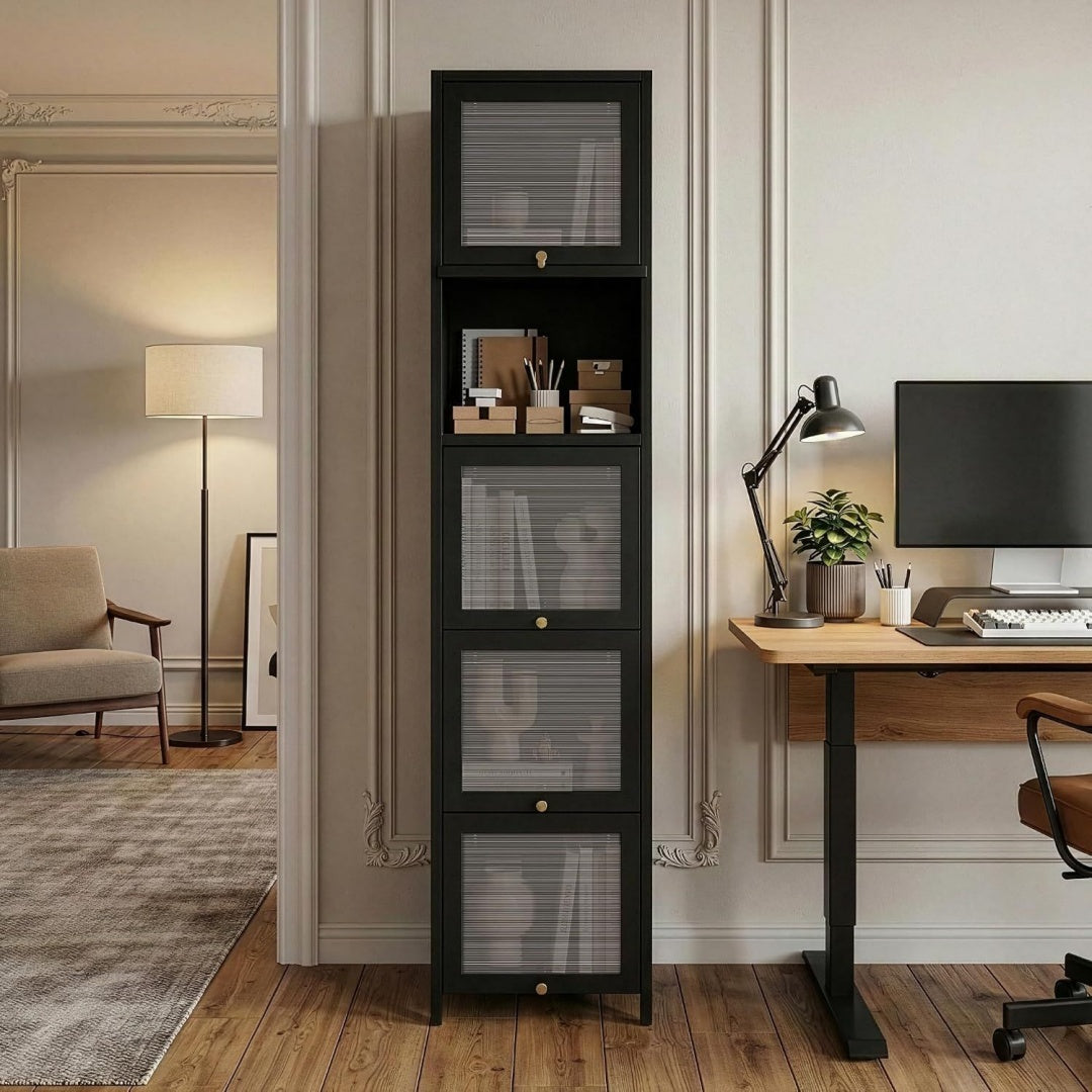 Vitrine creme 174 x 40 x 35 cm pour salle de bain
