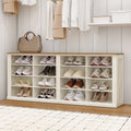 Banc de rangement gris clair esprit vintage