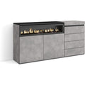 Commode a 2 portes gris 157 x 75 x 35 cm